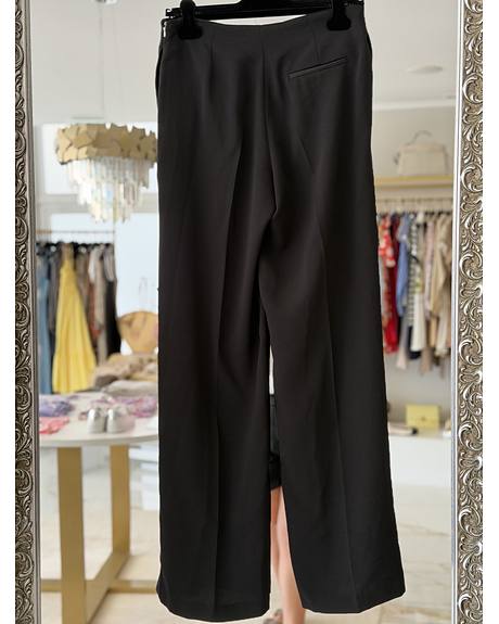 Liu Jo — Calça preta larga rachas laterais (Detalhe)