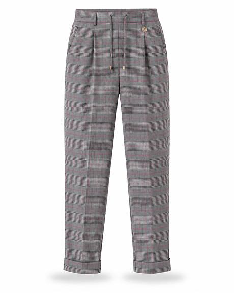 Fracomina — Calça cinza+rosa príncipe de Gales (A peça)