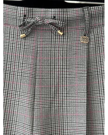 Fracomina — Calça cinza+rosa príncipe de Gales (Detalhe)