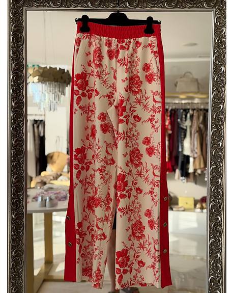 Sahoco — Calça creme flores rosa (Na loja)
