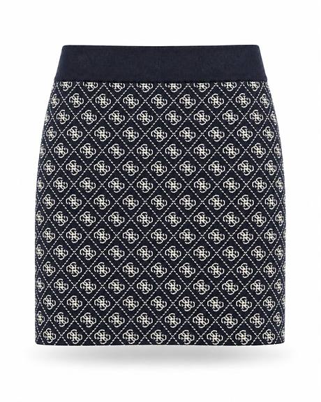 Guess — Saia curta azul escura logos (A peça)