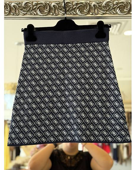 Guess — Saia curta azul escura logos (Na loja)