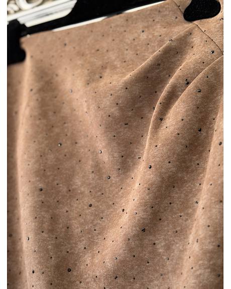 Sahoco — Saia castanha brilhos pretos (Detalhe)