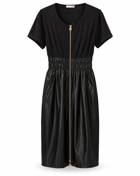 Liu Jo — Vestido preto mix algodão/eco (A peça)