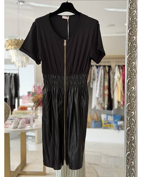 Liu Jo — Vestido preto mix algodão/eco (Na loja)