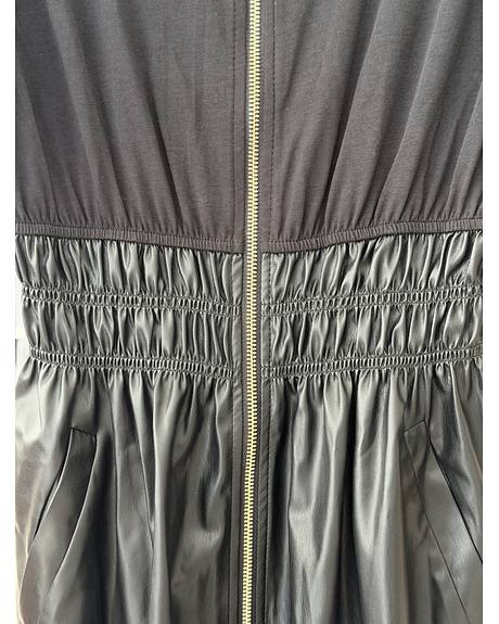 Liu Jo — Vestido preto mix algodão/eco (Detalhe)