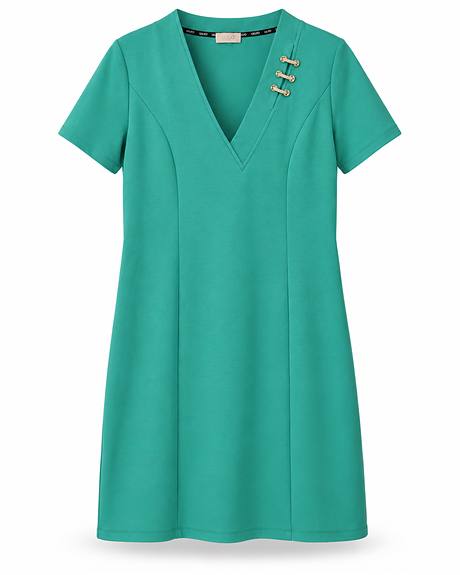 Liu Jo — Vestido verde água c/ fivelas strass (A peça)