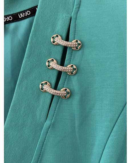 Liu Jo — Vestido verde água c/ fivelas strass (Detalhe)