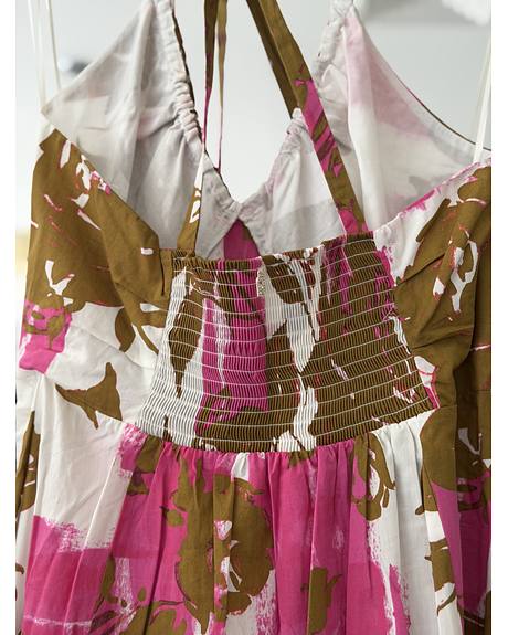 Liu Jo — Vestido floral rosa e bege (Detalhe)