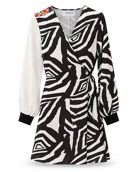 Sahoco — Vestido preto/branco zebra (A peça)