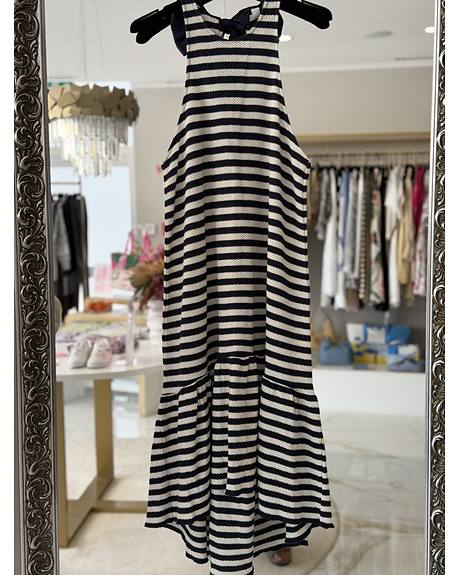 Fracomina — Vestido riscas laço atrás (Na loja)