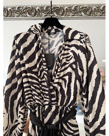 Relish — Vestido comprido print zebra (Detalhe)