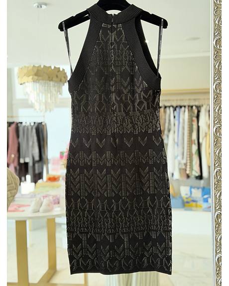 Marciano — Vestido malha preto jacquard (Na loja)