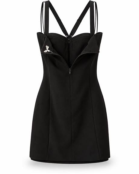 Liu Jo — Vestido preto pedra brilho decote (A peça)