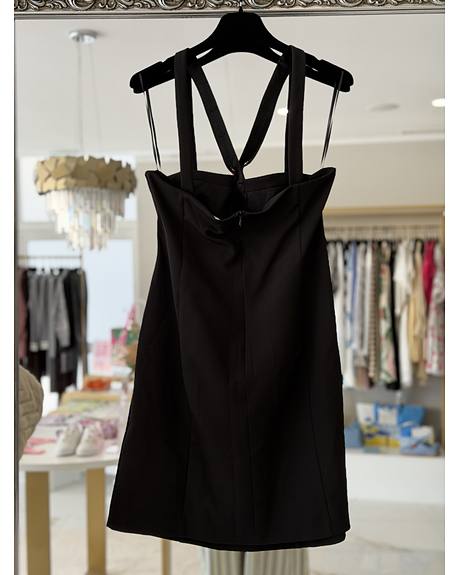 Liu Jo — Vestido preto pedra brilho decote (Detalhe)
